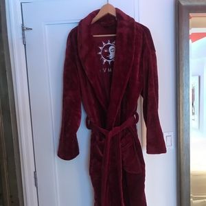 Plush red bathrobe with Tomorrowland Accents